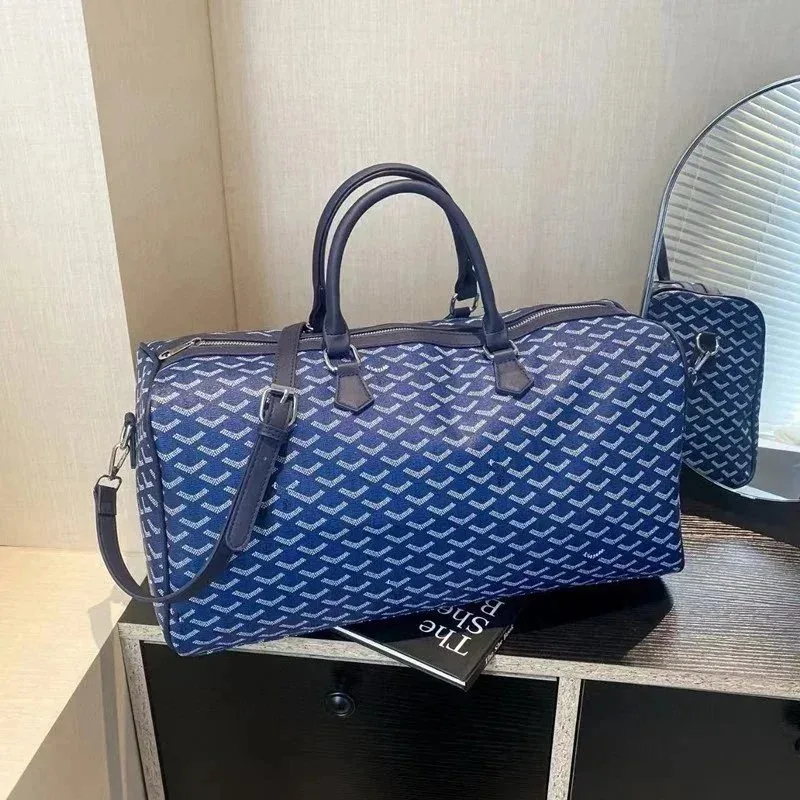 Goyard Saint Louis Blue Travel Duffle Bag