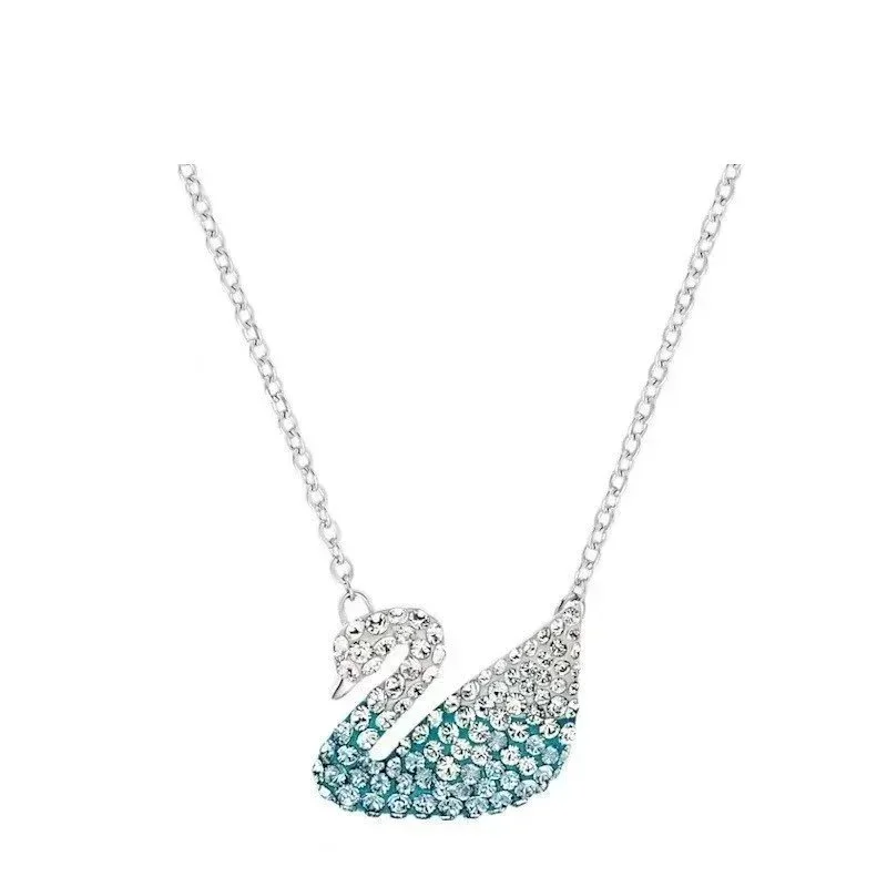 Swarovski Constella Swan Necklace Silver Blue