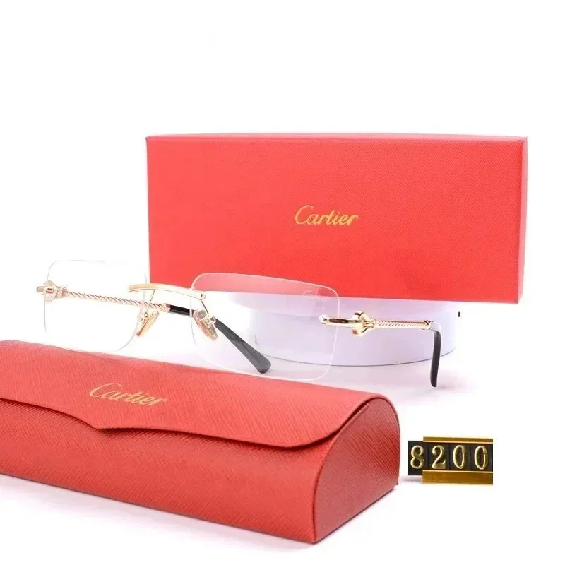 Cartier Rimless Eyeglasses Gold Frame
