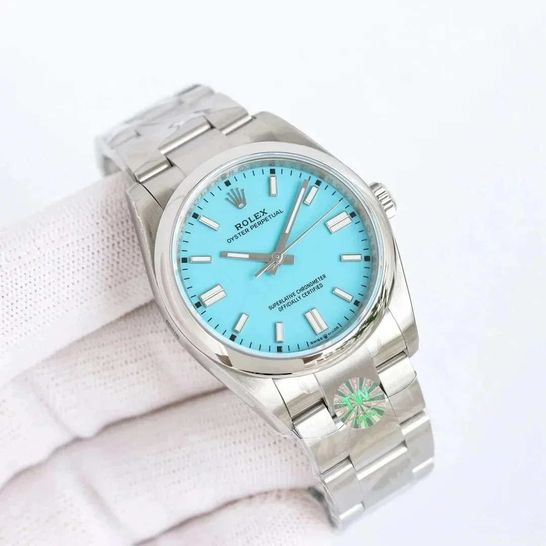 Rolex Oyster Perpetual Blue Dial Stainless Steel Watch