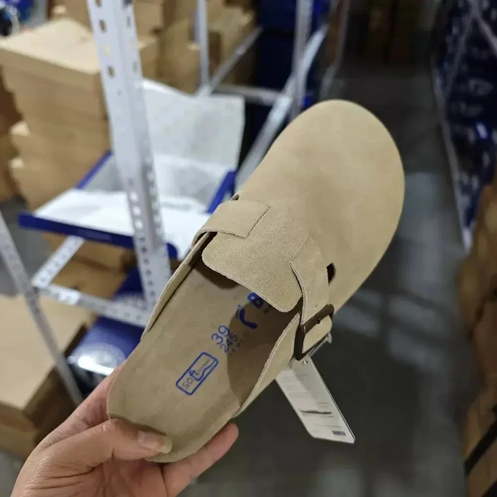 Birkenstock Boston Beige Leather Loafers