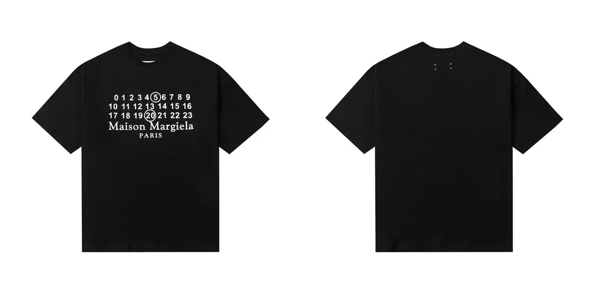 Maison Margiela Black T-Shirt with Number Print