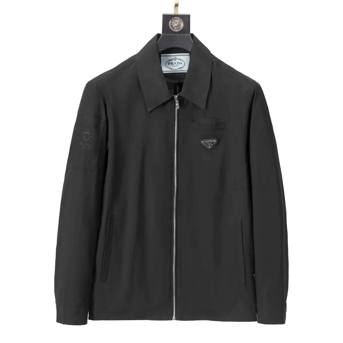 Prada Triangle Logo Black Jacket