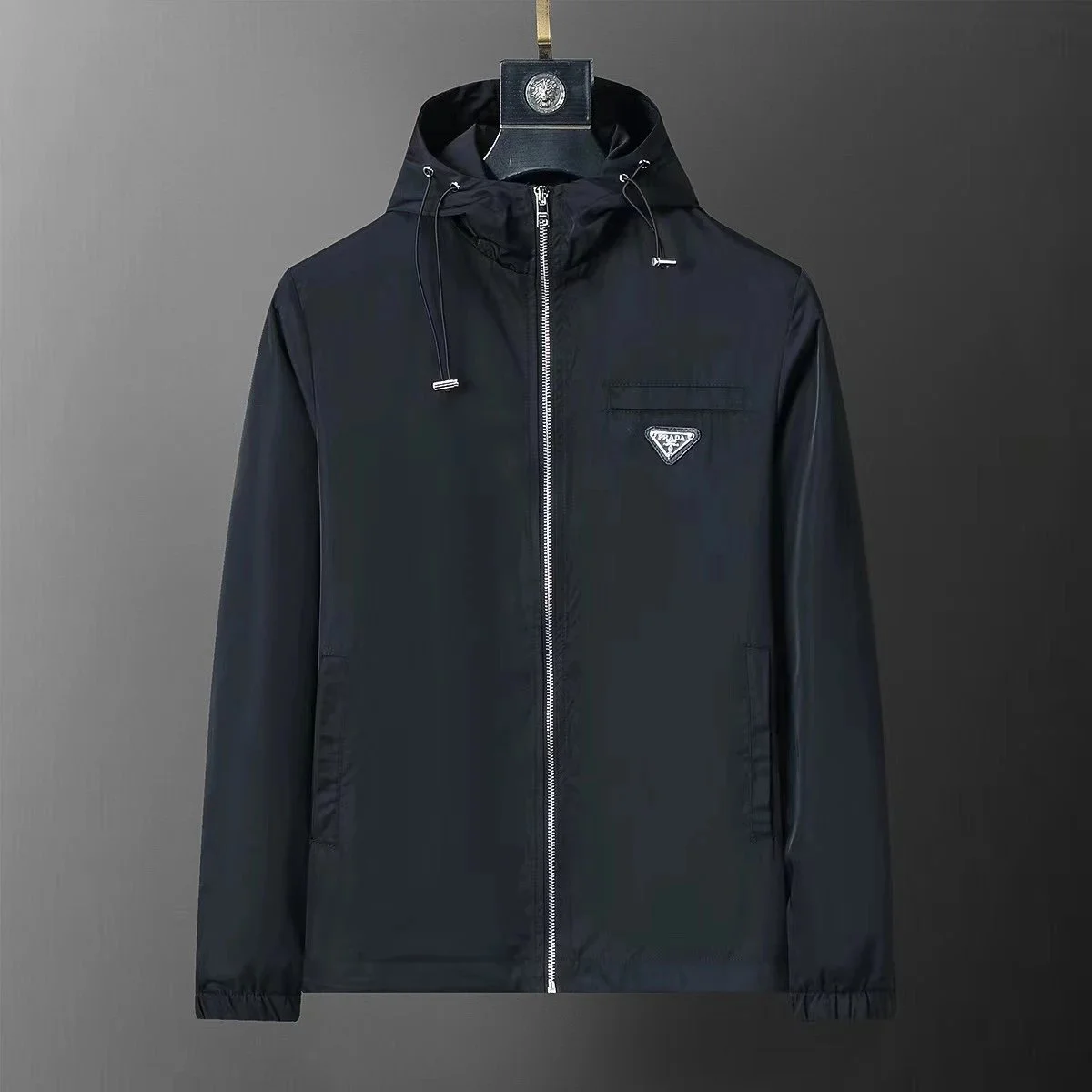 Prada Triangle Logo Black Jacket