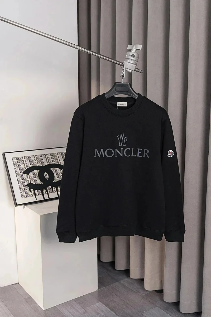 Moncler Black Logo Crewneck Sweatshirt