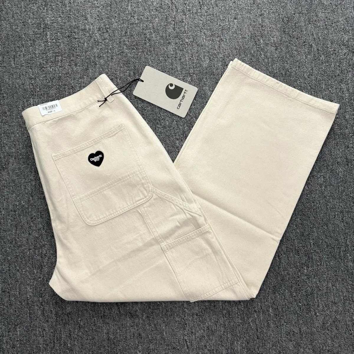 Carhartt Detroit Heart Patch Trousers Cream