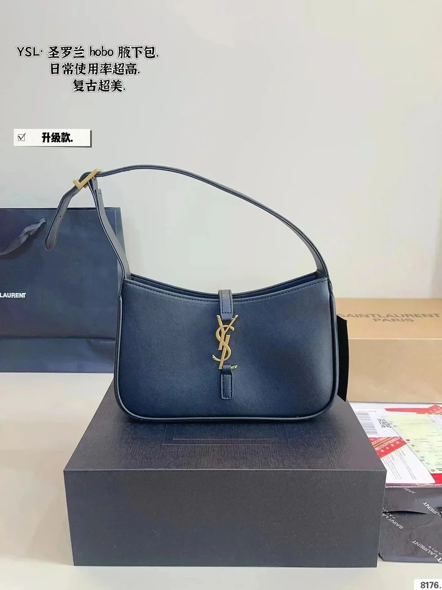 Saint Laurent Saint Ro Land Hobo Bag Navy