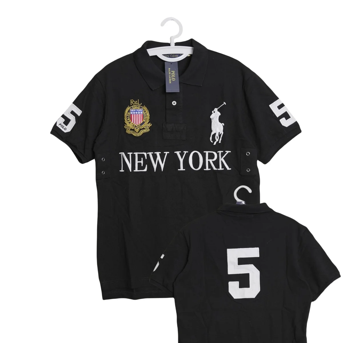 Polo Ralph Lauren Big Pony New York Black Polo Shirt