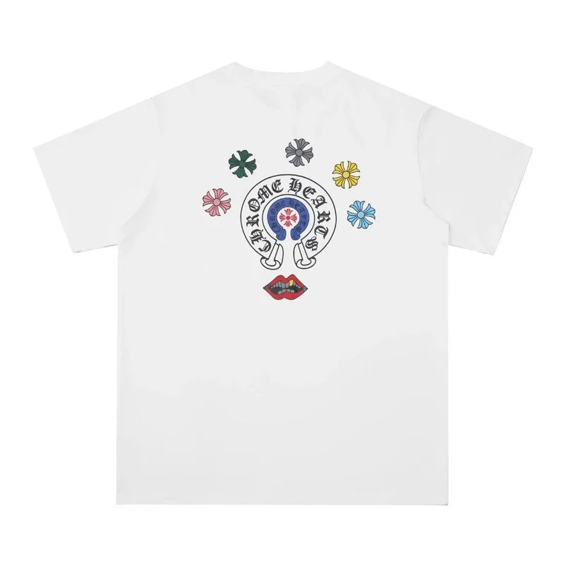 Chrome Hearts White Floral Print T-Shirt