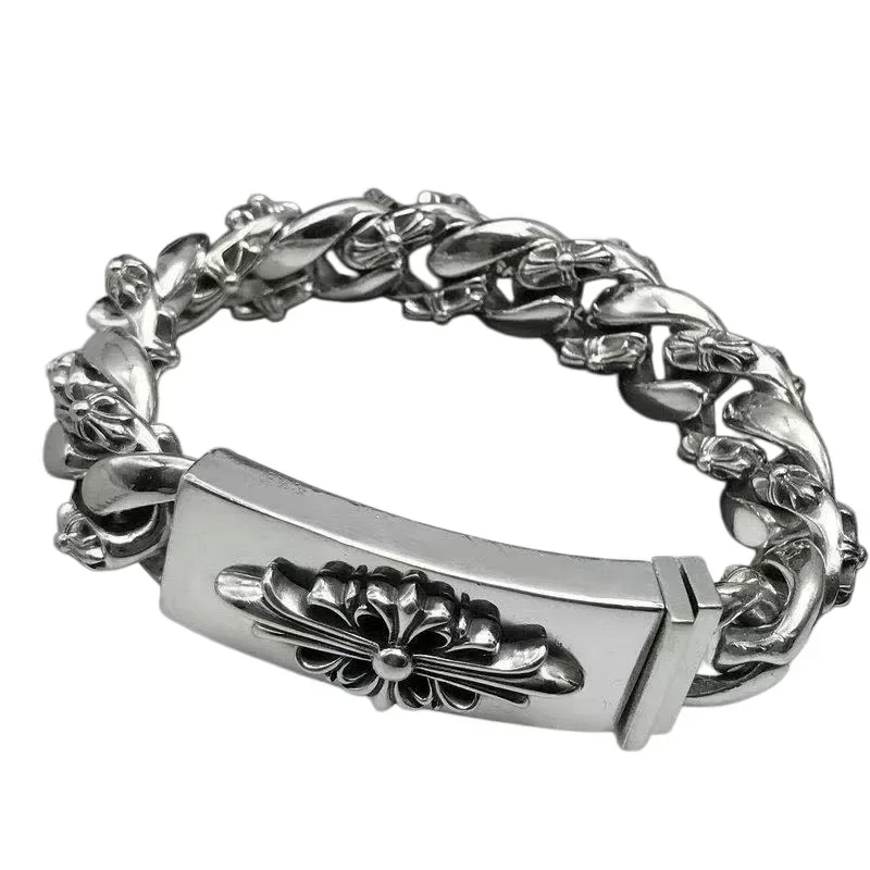 Chrome Hearts Floral Cross Bracelet Silver